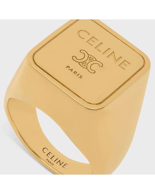Céline White Triomphe Square Signet Ring