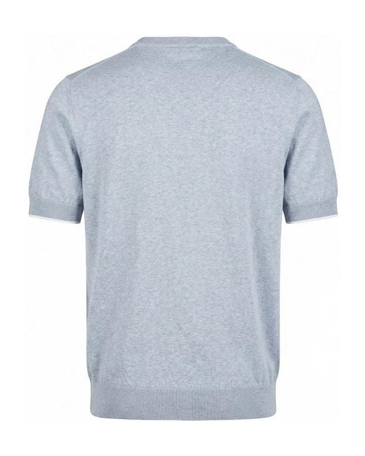 Peserico Gray Short-Sleeved Crewneck Jumper for men