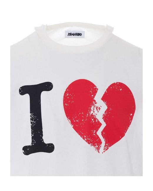 Magliano White Suffer Graphic Oversized T-Shirt for men