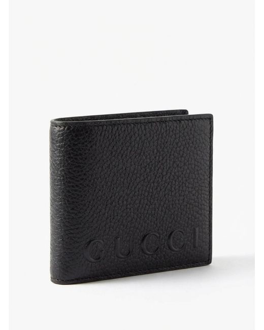 Gucci Black Logo Embossed Bi-Fold Wallet for men