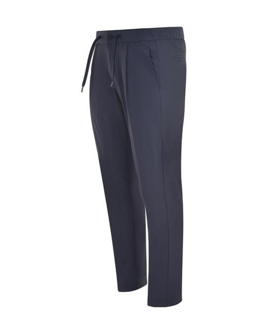 Herno Blue Drawstring Pleated Pants for men