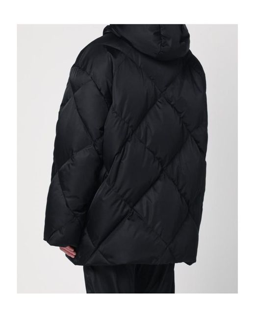 Prada Black Hooded Quilted Jacket for men