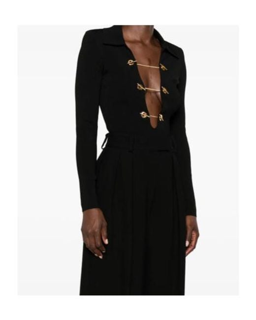 Elisabetta Franchi Black Chain Detailed Bodysuit