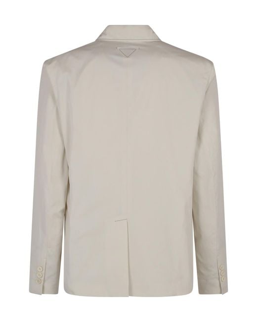 Prada Gray Single-Breasted Cotton Jacket for men