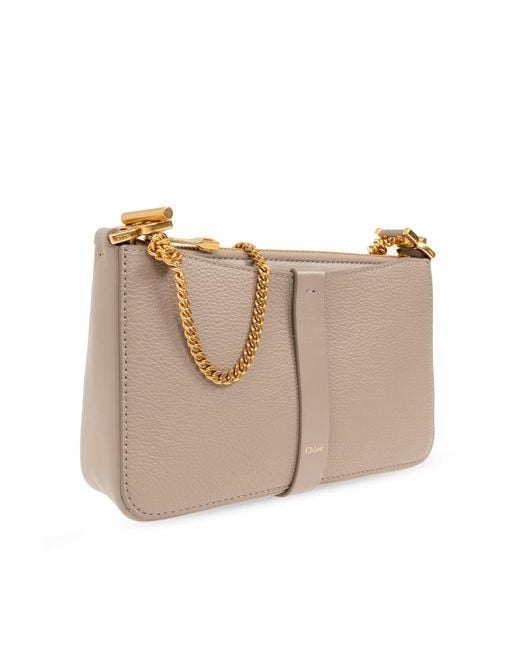 Chloé Natural Marcie Leather Shoulder Bag
