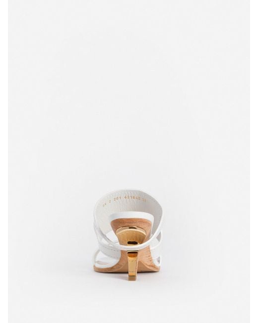 McQueen White No.13 Wedge Mules