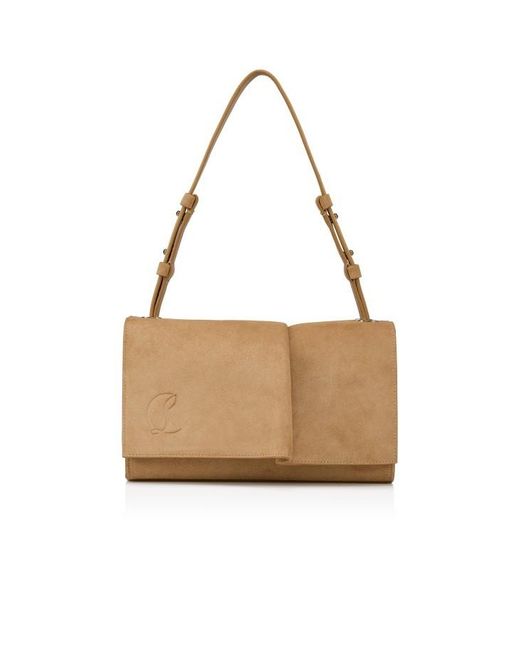 Christian Louboutin Natural Baggy Foldover Top Small Shoulder Bag