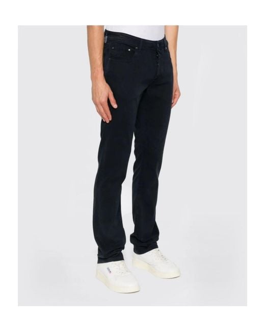 Jacob Cohen Black 'Pant 5 Pockets Slim Fit Bard Tr' Trousers for men