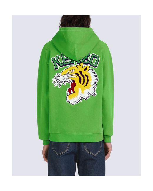 KENZO Green Logo Tiger Hoodie for men