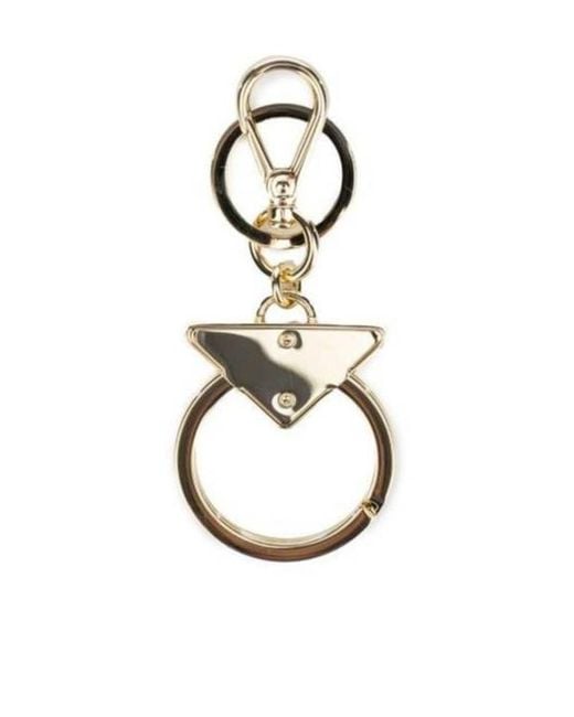 Prada Metallic Logo Keychain