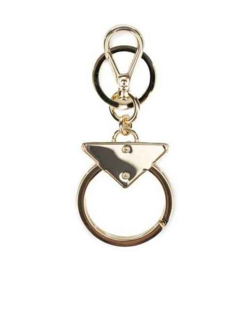 Prada Metallic Logo Keychain