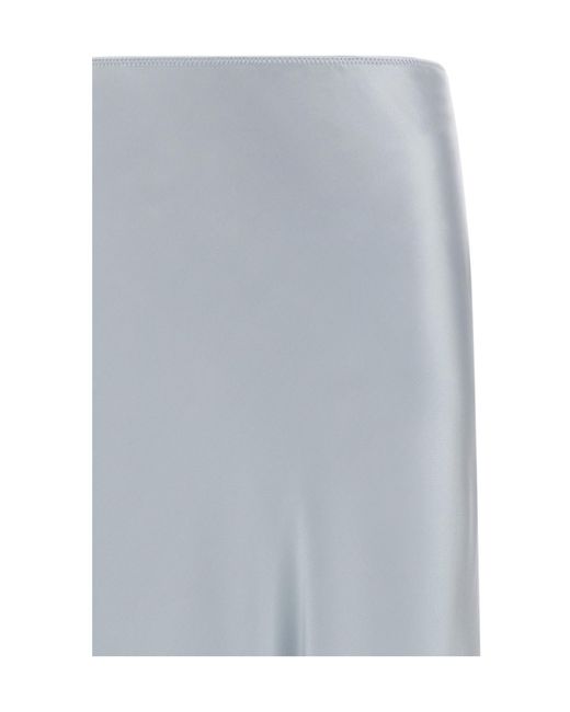 Fabiana Filippi Blue Satin Midi Skirt