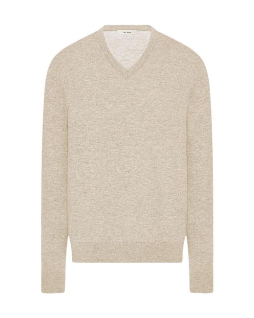 The Row White Long-Sleeved Cashmere Sweater