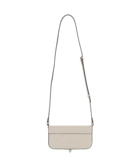 Pinko White Logo Detailed Crossbody Bag