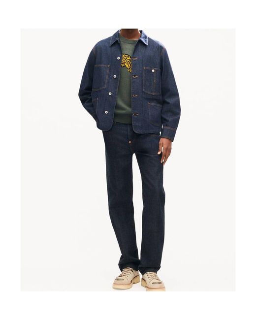 KENZO Blue Varsity' Embroidered Chore Jacket for men
