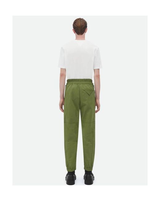 Bottega Veneta Green Logo Zipper Casual Pants for men