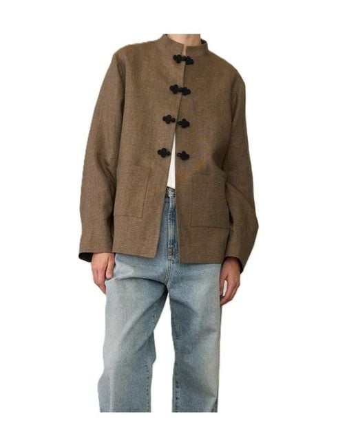 Rohe Natural Long-Sleeved Mandarin Jacket