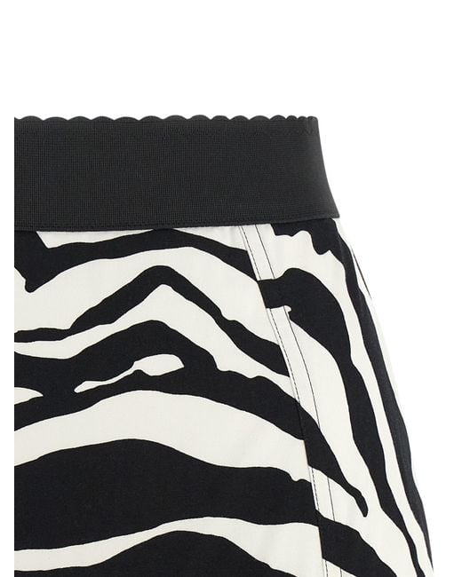 Dolce & Gabbana Black Zebra Printed Shorts