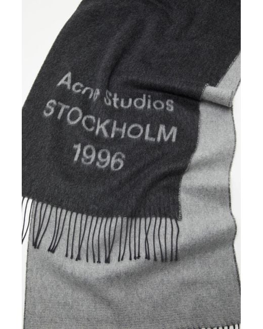 Acne Black Fringed Edge Scarf for men