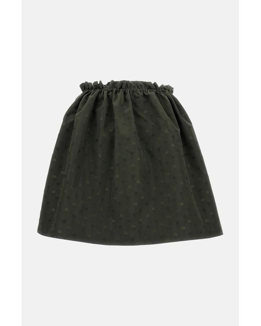 CECILIE BAHNSEN Green Delina Floral-Jacquard Mini Skirt