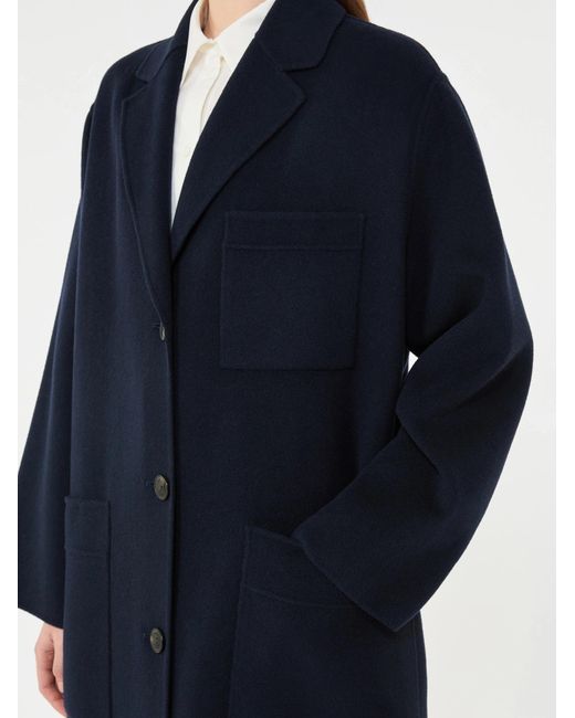 Weekend by Maxmara Blue Double-Faced Wool-Blend Coat