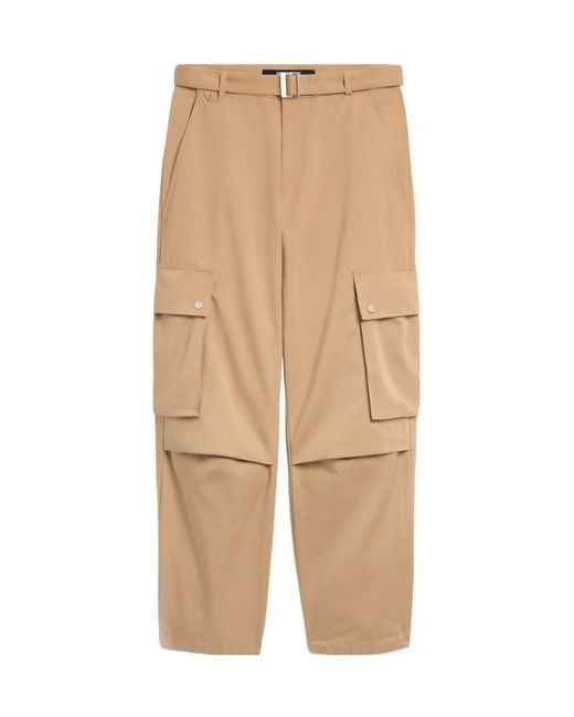 Jacquemus Natural Belted Wide-Leg Cargo Pants for men