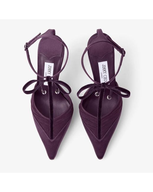 Jimmy Choo Purple Afia 100 Mesh Pumps