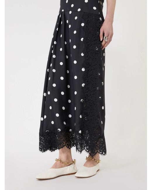 Sportmax Black Capo Polka Dot Printed Midi Slip Dress