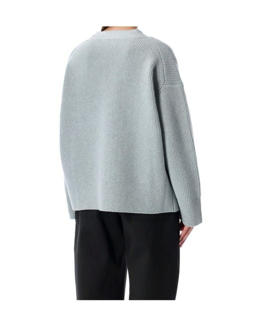 Studio Nicholson Blue Whitt Ribbed Cardigan