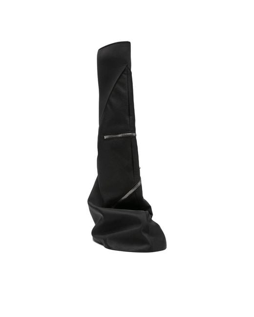 Rick Owens Black Ziper-Detail Boots