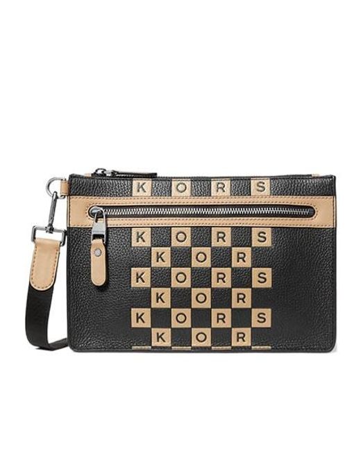 Michael Kors Black Hudson Logo-Print Messenger Bag for men