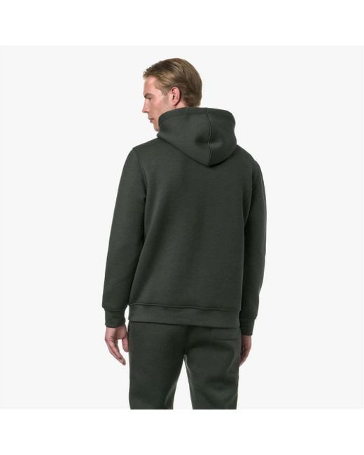 K-Way Green Logo Patch Drawstring Hoodie for men
