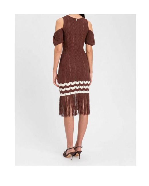 Twinset Brown Fringed Dress