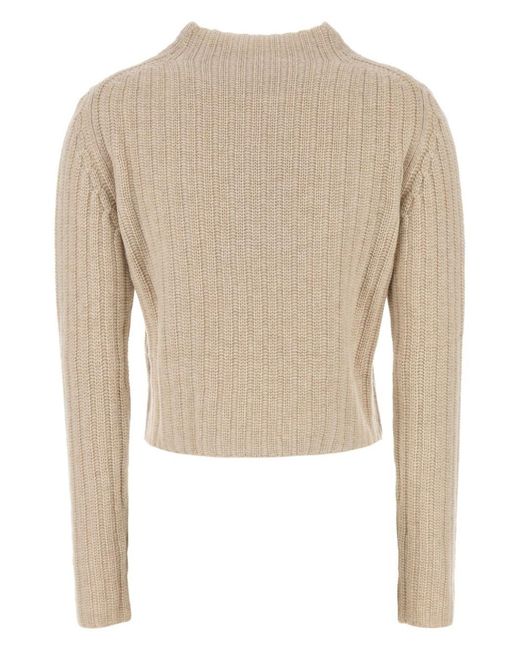 Max Mara Natural Aloa Ribbed Knit Jumper