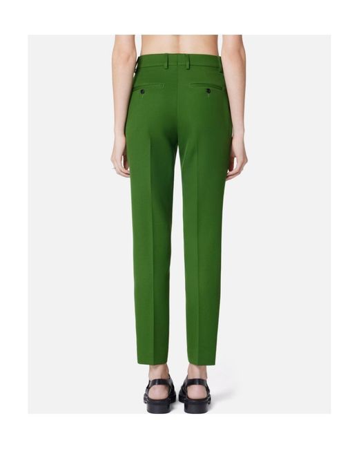 AMI Green Tapered Leg Trousers