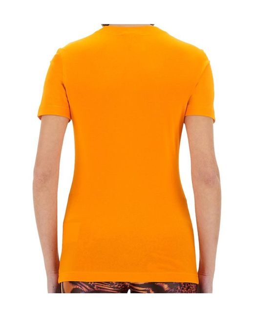 Versace Jeans Orange Couture Logo Printed Crewneck T-Shirt