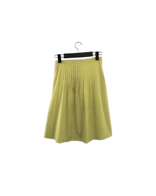 Max Mara Yellow Pleated Skirt