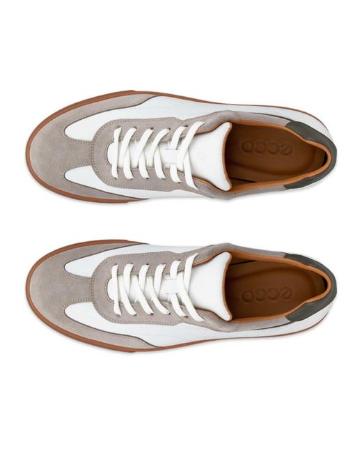 Ecco White Soft 10 Leather Trainer for men