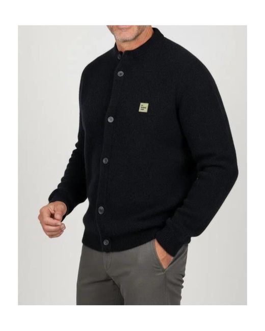 American Vintage Black Logo Patch Cardigan for men