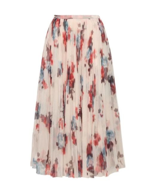 Philosophy Di Lorenzo Serafini Pink Pleated Sheer Midi Skirt