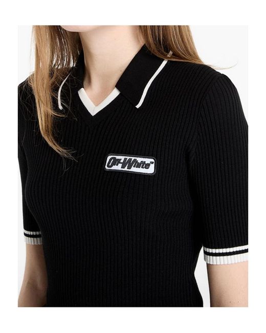 Off-White c/o Virgil Abloh Black Ribbed Short-Sleeve Top