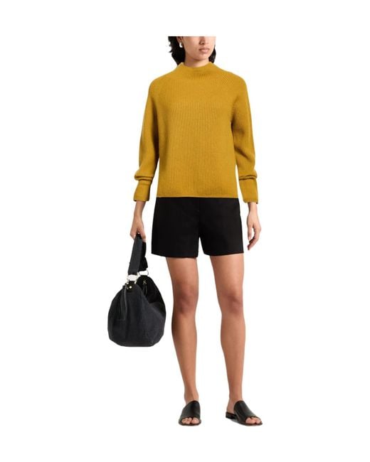 Max Mara Yellow Solid Color Knit Top