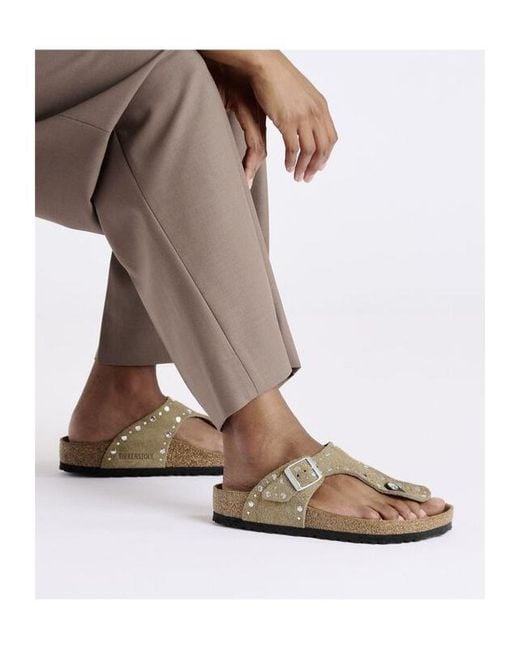 Birkenstock Brown Gizeh Rivet Studded Sandals