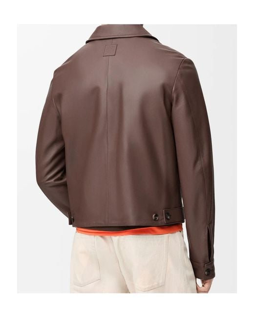 Loewe Brown Reversible Leather Jacket for men