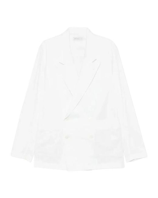 Dries Van Noten White Long-Sleeved Suit Jacket for men