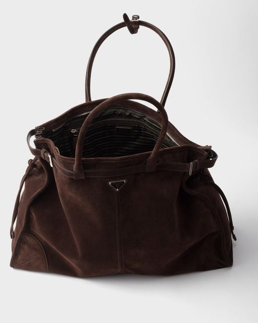 Prada Black Bonnie Suede Tote Bag for men