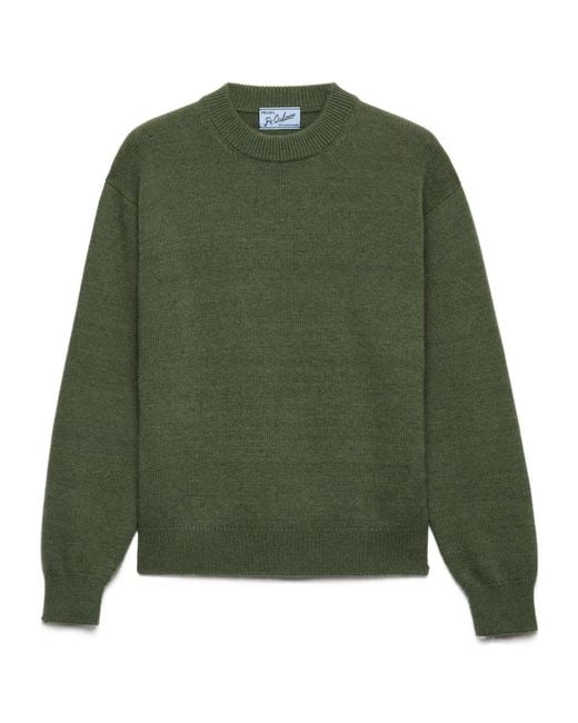 Prada Green Long-Sleeved Crewneck Jumper for men