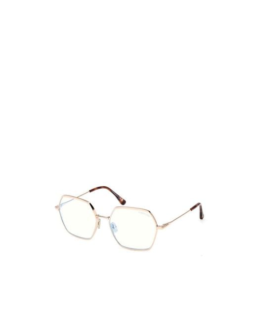 Tom Ford White Eyewear Geometric Frame Glasses for men