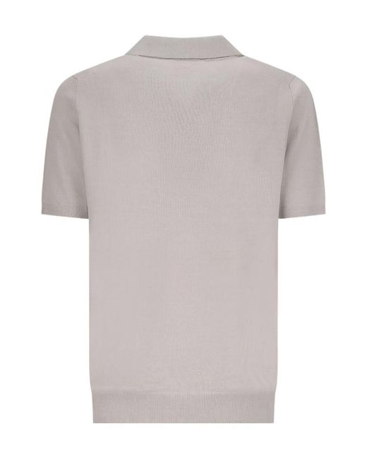 Lardini Gray Polo-Neck T-Shirt for men