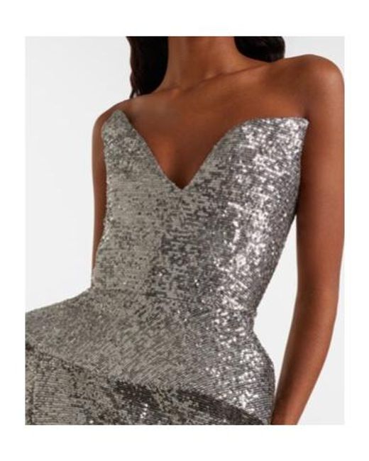 Maticevski Gray Glorious Sequined Gown